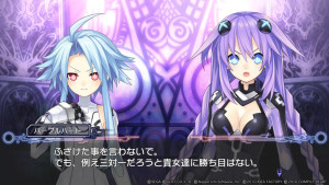 Purple heart conversing with White heart